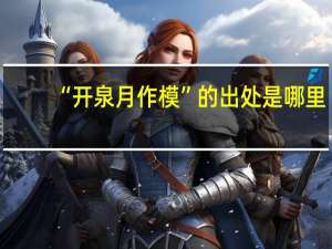 “开泉月作模”的出处是哪里