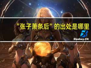 “张子萧条后”的出处是哪里