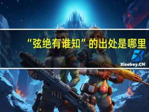 “弦绝有谁知”的出处是哪里