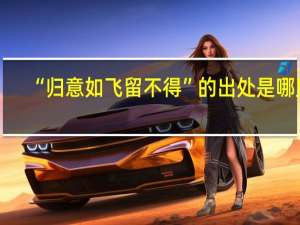 “归意如飞留不得”的出处是哪里