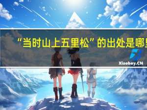 “当时山上五里松”的出处是哪里