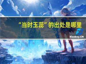 “当时玉蕊”的出处是哪里