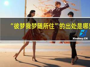 “彼梦我梦随所住”的出处是哪里