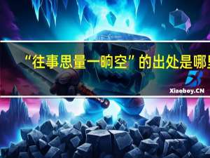 “往事思量一晌空”的出处是哪里