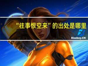 “往事恨空来”的出处是哪里