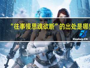 “往事慢思魂欲断”的出处是哪里
