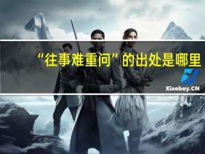 “往事难重问”的出处是哪里