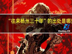 “往来杨州三十年”的出处是哪里