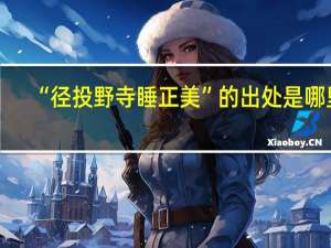 “径投野寺睡正美”的出处是哪里