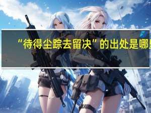 “待得尘踪去留决”的出处是哪里