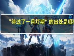 “待过了一月灯期”的出处是哪里
