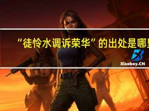 “徒怜水调诉荣华”的出处是哪里