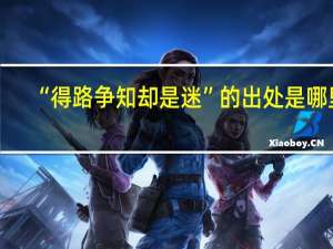 “得路争知却是迷”的出处是哪里