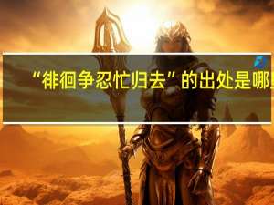 “徘徊争忍忙归去”的出处是哪里