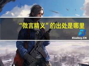 “微言精义”的出处是哪里