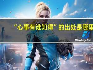 “心事有谁知得”的出处是哪里