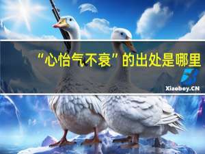 “心怡气不衰”的出处是哪里