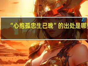 “心抱孤忠生已晚”的出处是哪里