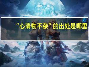 “心清物不杂”的出处是哪里