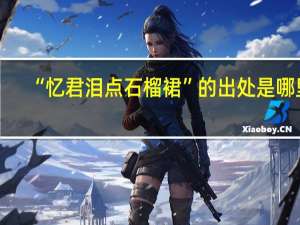 “忆君泪点石榴裙”的出处是哪里