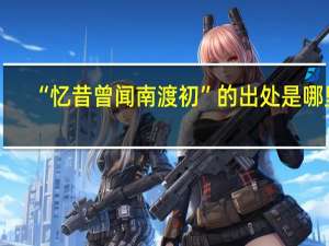 “忆昔曾闻南渡初”的出处是哪里