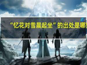 “忆花对雪晨起坐”的出处是哪里