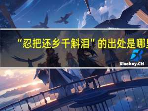 “忍把还乡千斛泪”的出处是哪里