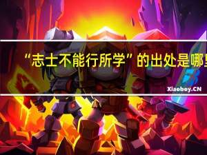 “志士不能行所学”的出处是哪里
