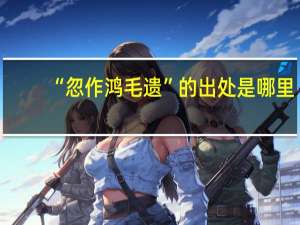 “忽作鸿毛遗”的出处是哪里
