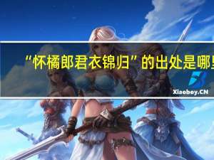 “怀橘郎君衣锦归”的出处是哪里