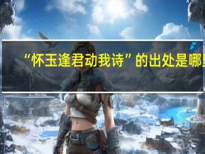 “怀玉逢君动我诗”的出处是哪里