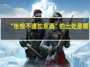 “怅恨不逢如意酒”的出处是哪里
