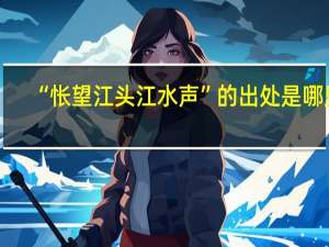 “怅望江头江水声”的出处是哪里