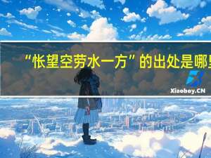 “怅望空劳水一方”的出处是哪里