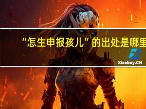 “怎生申报孩儿”的出处是哪里