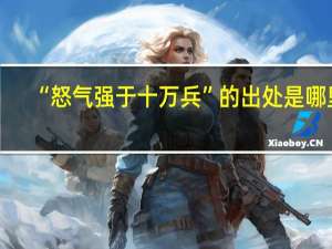 “怒气强于十万兵”的出处是哪里