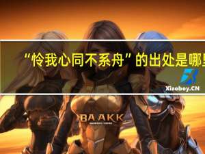 “怜我心同不系舟”的出处是哪里