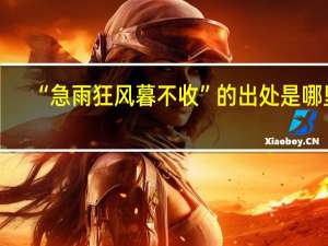 “急雨狂风暮不收”的出处是哪里