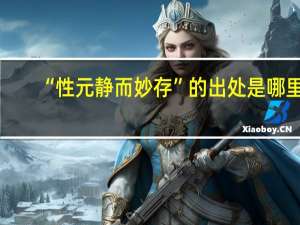 “性元静而妙存”的出处是哪里