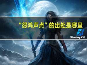 “怨鸿声点”的出处是哪里
