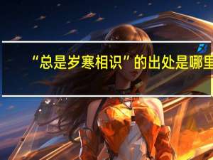 “总是岁寒相识”的出处是哪里