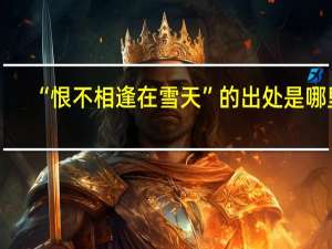 “恨不相逢在雪天”的出处是哪里