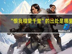 “恨我相望千里”的出处是哪里