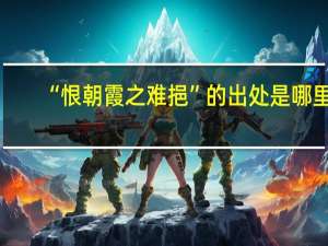 “恨朝霞之难挹”的出处是哪里