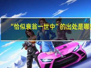 “恰似衰翁一世中”的出处是哪里