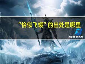 “恰似飞蛾”的出处是哪里