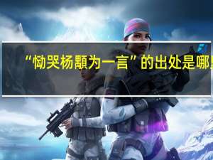 “恸哭杨顒为一言”的出处是哪里