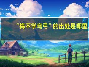 “悔不学弯弓”的出处是哪里