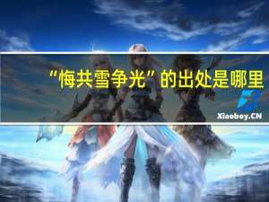 “悔共雪争光”的出处是哪里