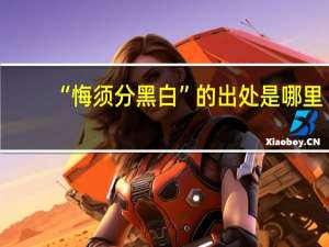 “悔须分黑白”的出处是哪里